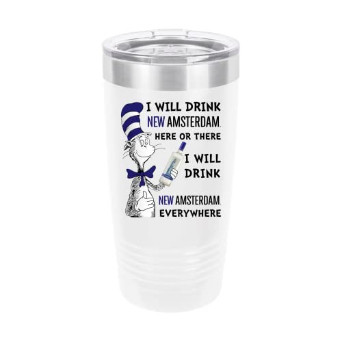 Polar Camel Funny New Amsterdam 20oz Tumbler - Ringneck Stainless Steel Tumbler Insulated Cup Vacuum Insulated Tumbler with Clear Lid Great Travel Tumbler Premium Quality Stainless Steel Tumblers