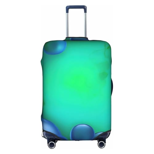 Teal Blue print Trolley case protective cover, Fashion Suitcase Protector Fits, hidden zipper