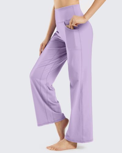 Image of Promover Wide Leg Pants for Woman Yoga Pants with Pockets Stretch