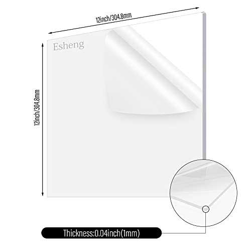 Image of Clear Acrylic Sheet Cast Plexiglass 12 inchx12 inchSquare Panel 1 /25 inch(1mm) Thick,Laser Engraved Plastic Sheet,Easy to Cut,With Double-Sided Protective Film for Signs, DIY Display Projects, Craft,2Piece