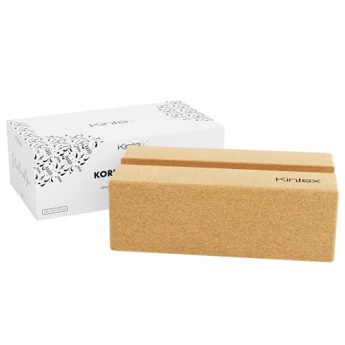 Kintex Bloc de yoga en liège | Fonction 2 en 1 | Pilates | Gymnastique | Fitness | Entraînement | Liège naturel | Léger et robuste