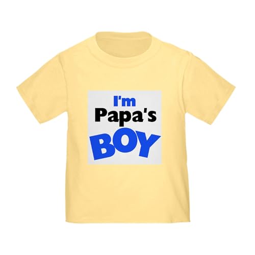 CafePress I'm Papa's Boy Toddler T Shirt Toddler Graphic Tee, 100% Cotton Daffodil Yellow