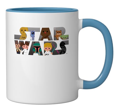Taza de cerámica Star Wars logo kawaii azul/blanco 11 oz miniatura 2