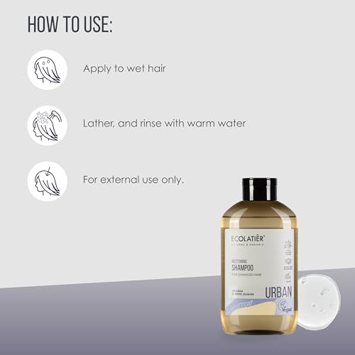 Ecolatièr Restoring Shampoo For Women With Argan Oil & Jasmine Extract, 97.8% Natural Ingredients, Vegan, Moisturizing & Strengthening For Damaged Hair thumb #5