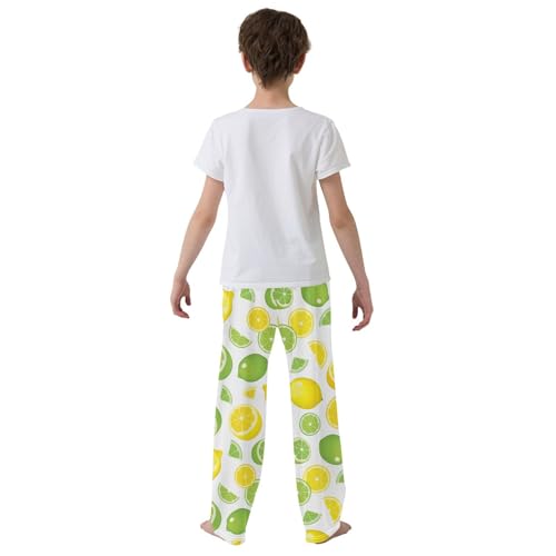 ZZXXB Limes Lemon Boys Long Pants Soft Trousers Elastic Waist Kids Lounge Bottoms with Pockets S-XL3