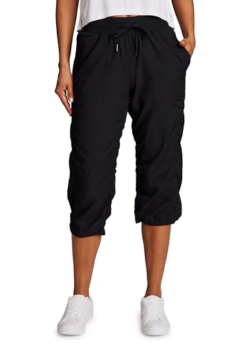 RBX Active Capri Pants for Women Joggers Stretch Lightweight Women’s Casual Pant Jet Black S