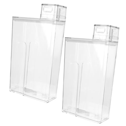 MUELODSIC 2 Piezas Botes de Almacenamiento Transparentes para Detergente Dosificador con Tapa Contenedores Rellenable para Polvo y Loción Unidades Aptos para Hogar y Lavandería