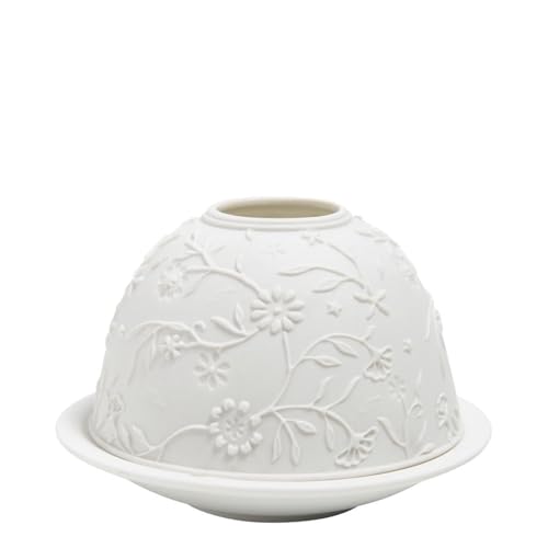 Photophore lithophanie Marguerite en Biscuit de Porcelaine