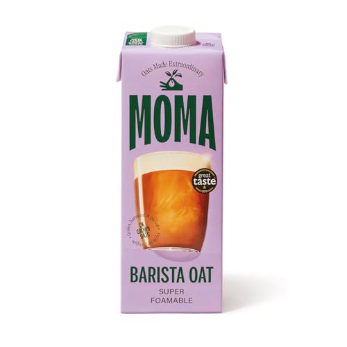 MOMA Barista Edition Oat Drink - 1 x 1L - 100% Plant Based Vegan - Perfect for Frothy Coffee - Made with the whole of the oat for fibre and delicious flavour - No Added Sugar - Vit D, B2 and B12