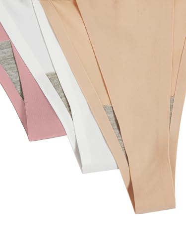 Image of GORGLITTER Women's G String Thongs Sexy 3 Pack No Show Invisible Clear Strap Underwear Low Rise Panties