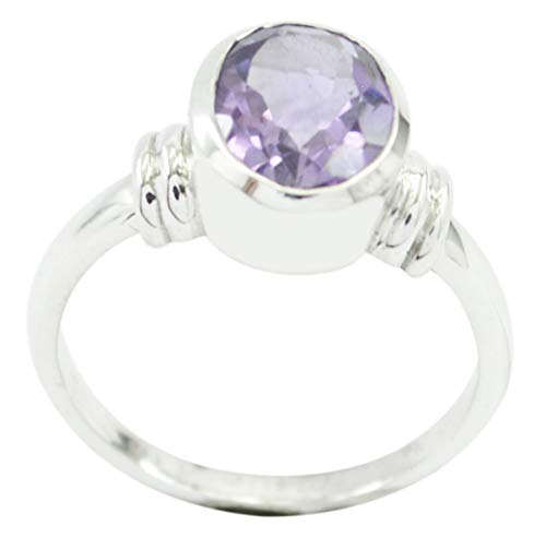 Bague violette en argent sterling 925 véritable pour femme