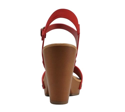 Image of Soda CHIVAS ~ Women's Bold Buckles Studded Wedge Sandal