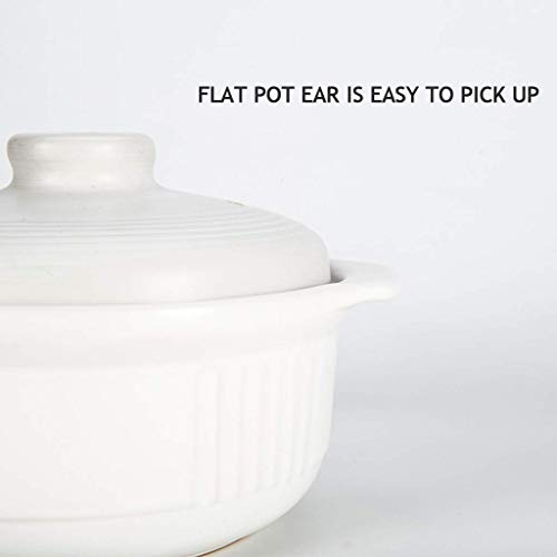 Casserole, Ceramic Pot, Stew Stone Pot,Large Capacity White Kitchen Soup Pot, for Porridge Stew Meat Soup Hot Milk,Large Capacity Casserole-2000ML