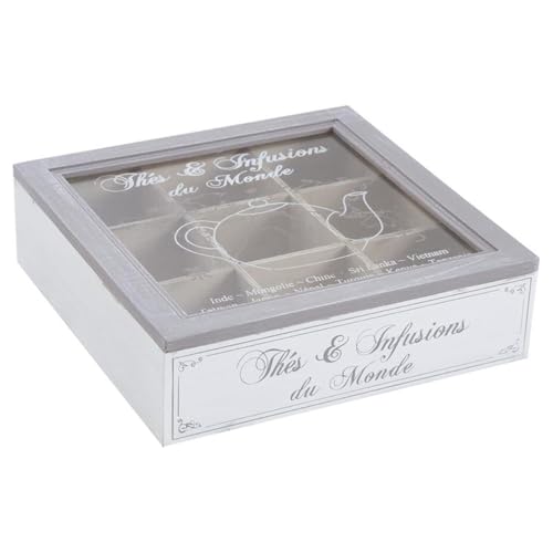 Holz Teebox im Französische Aufschrift - Thés et Infusions du Monde