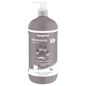 Beaphar – Shampoing Premium pour Chien au Pelage Blanc – Extraits Naturels d&rsquo;Edelweiss, de Lait de Karité – Ravive l&rsquo;éclat du Pelage et protège du jaunissement – pH Neutre et sans parbens – 750 ML