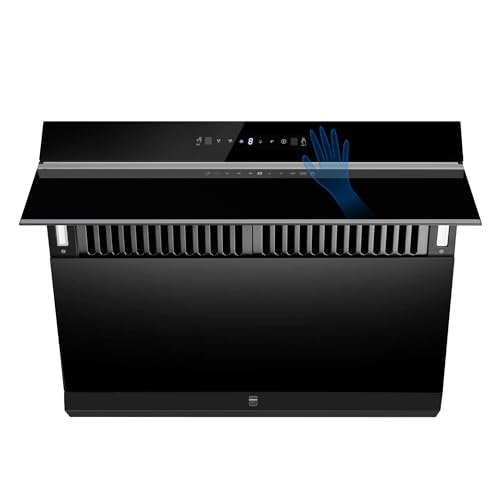 36 inch Island Range Hood 700 CFM Ceiling Mount Hood Stainless Steel Stove Vent Hood with Tempered Glass, Push Button Controls, Mesh Filters