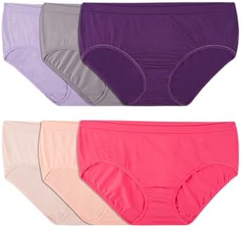 Fruit of the Loom Women's No Show Seamless Underwear, Amazing Stretch & No Panty Lines, Smooth Under Clothes