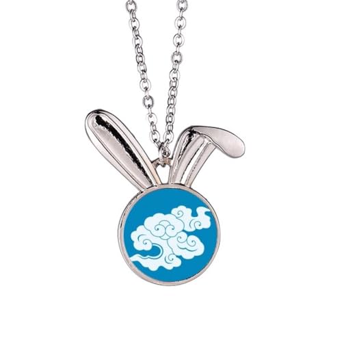 Collier lapin nuage blanc Painting Culture en émail anti-ternissement