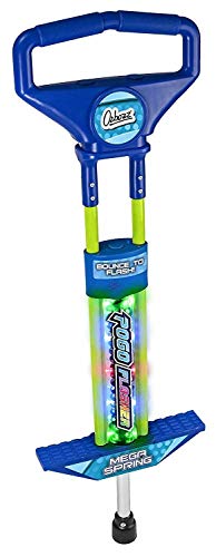 Unibos Light up Pogo Stick Spring Powered Outdoor Game Toy Gift for Kids (BLUE POGO)