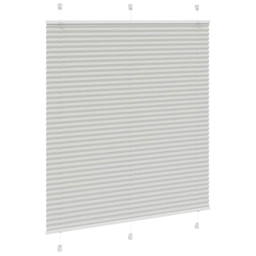 Store plissé haut de gamme en polyester gris clair pour intérieur - 4