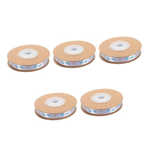 Abaodam 5 Rollos Cinta de estampado de oro bebé cintas de shower para invitados cinta de patrón de huella cinta de de cumpleaños cinta de cumpleaños poliéster Sky-blue