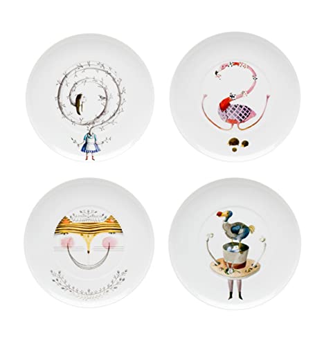 Vista Alegre Tea with Alice Set 4 Dessert Plates