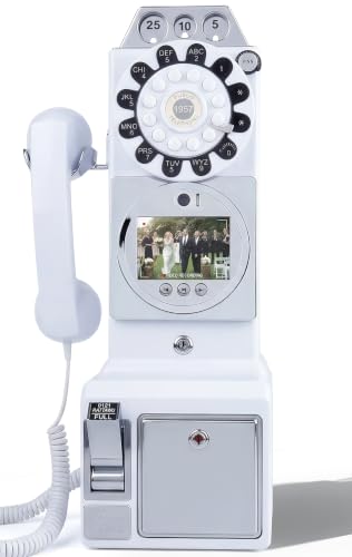 Image of RetroVox Video & Audio Guest Book Wedding Phone Guestbook Creative Easy to Use & Fun Engagements Anniversaries Baby Showers Graduation (B Pure White)