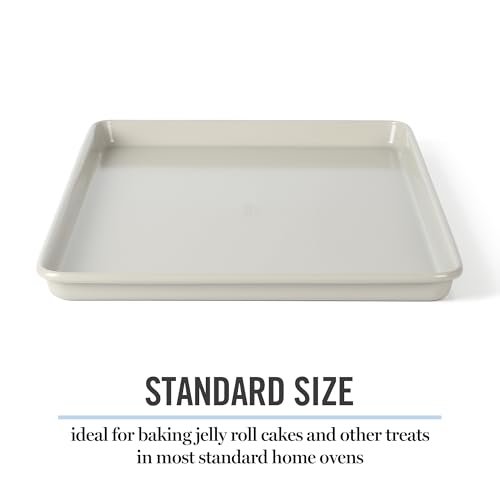 Image of Martha Stewart Gallen 15 x 10 Inch Nonstick Carbon Steel Cookie Sheet - Cool Grey, Durable Bakeware for Even Baking and Easy Cleanup