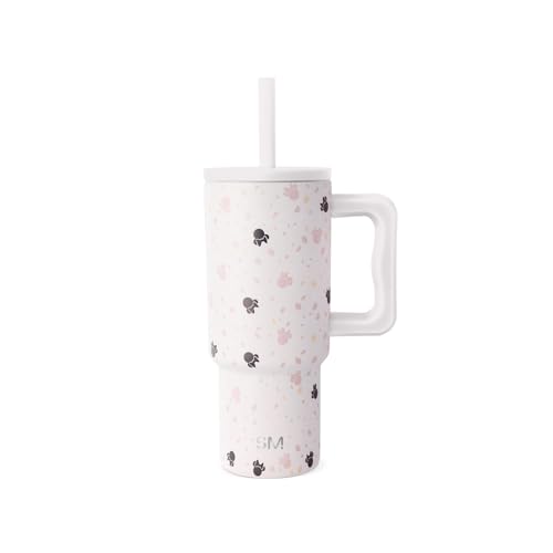 Image of Simple Modern Disney Kids 24 oz Tumbler with Handle and Silicone Straw Lid | Spill Proof Leak Resistant | Reusable Stainless Steel Bottle | Kids Boys Girls | Trek Collection | Minnie Mouse on Terrazzo