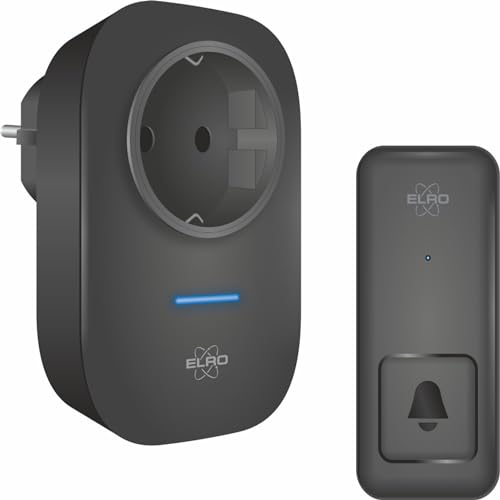 Timbre cinético inalámbrico ELRO DB4000   con receptor enchufable con toma de corriente  Pilas