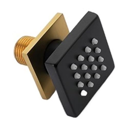 Genérico Ducha de Masaje SPA con chorros corporales, Color Negro y Dorado, Cabezal Ducha Oculto for Pared, Accesorio baño(6 pcs Black Gold)