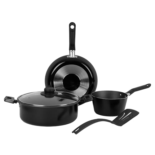La mejor comparación de Juego de sartenes ekco , tabla con los diez mejores. 45 Ekco | Batería de Cocina con Antiadherente 5 Piezas de Aluminio - Color Negro
