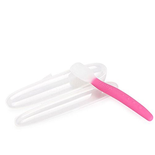 Colher de Silicone com Estojo, Nûby, Rosa