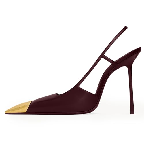 Slingback Heels For Women Pointed Closed Toe Stiletto Heels Pumps,Women's Basic Classic Pumps Mid High Heels Wedding Dress Shoes