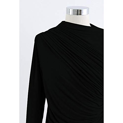 Image of CHICWISH Women's Mock Neck Ruched Long Sleeves Knit Top