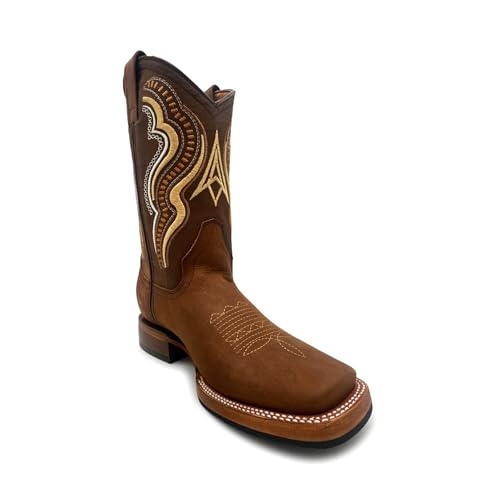 Square Toe Mens Leather Cowboy Western Boot