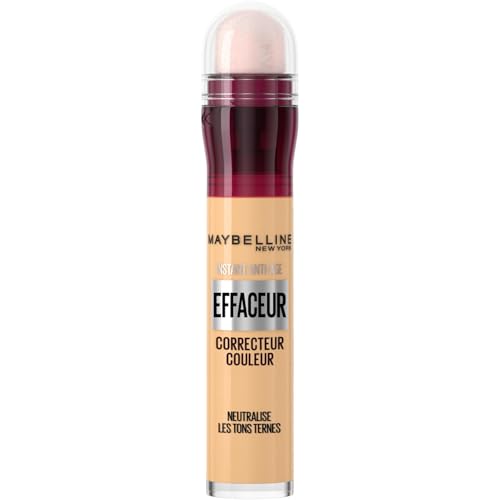 Maybelline - Instant Effaceur - Correcteur de Couleur - Corrige les Rougeurs, Cernes, Taches et Imperfections - Tenue Longue Durée 12H - Teinte : Jaune - 6,8 ml