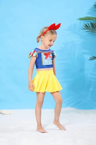 Image of 2PCS Girls Princess Swimsuit Two Piece Toddler Bikini Set Ruffle Bathing Suit Swim Wear Dress Up