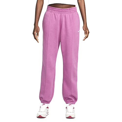 Nike Sportswear Essential Fleece-Hose für Damen, Hellbordeaux/Weiß,...
