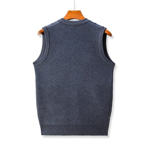 Men's Soft Sweater Vest Fashion V-Neck Sleeveless Plaids Button Down Knitted Cardigan Vest3