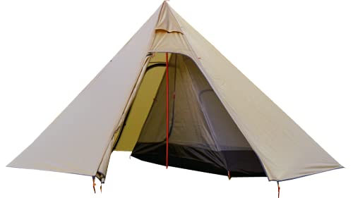 Carpa tipi para 4 personas, con media malla y salida de estufa, altura 7.2 pies miniatura 1