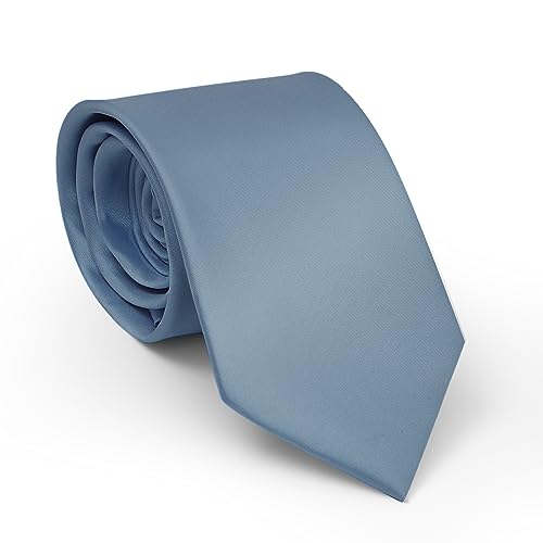 Image of Men's Classic Satin 3.15 inch Soild Color Necktie Wedding Business Tie & Gift Box