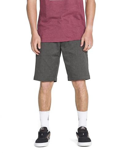 Volcom mens Vmonty Stretch Chino Shorts, Charcoal Heather, 28 US