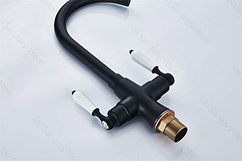 Mitigeur de cuisine double commande finition chrome black haut de gamme - 6