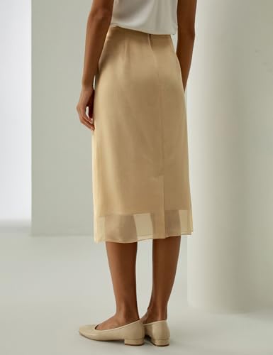 LilySilk 100% Double-Faced Silk Charmeuse Skirt for Women Summer Soft Versatile3