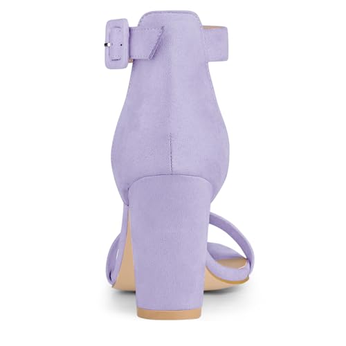 Image of Allegra K Women's Open Toe Chunky High Heel Buckle Ankle Strap Sandals