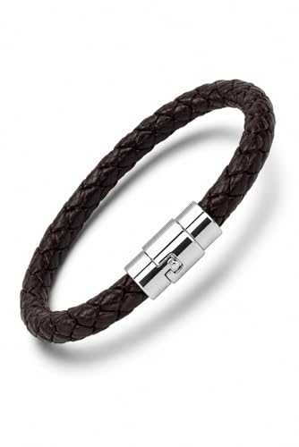 Bracelet for Men Brown Braided Faux Leather (Pack of 1) | Premium...