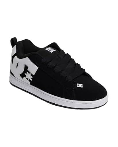 DC Shoes Court Graffik - Zapatos de Piel Para Hombre Zapatillas para Hombre, Negro Y Blanco 001, 44.5 EU | Ya disponible en tu tienda friki favorita! En mundofriki.es!