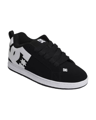 DC Shoes Court Graffik - Zapatos de Piel Para Hombre Zapatillas para Hombre, Negro Y Blanco 001, 44.5 EU