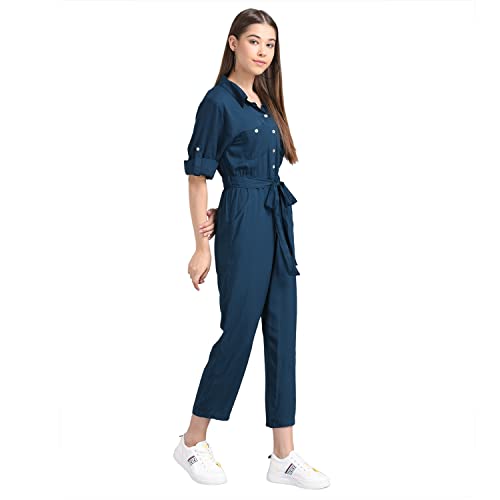 Image of THE DRY STATE Women's Smocked Jumpsuit Shoulder Tie Up